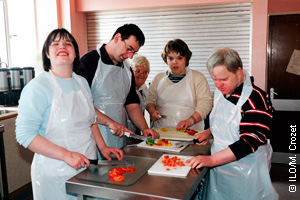 Group of young student chefs.